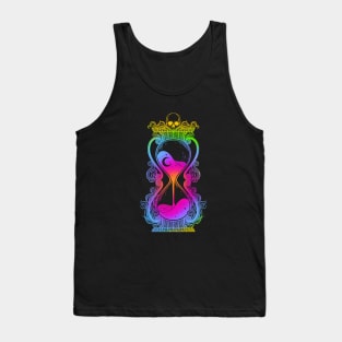 Antique Hourglass illustration with skull and stars. Memento mori Tank Top